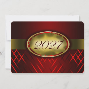 Red and Gold Class of 2027 Invitation