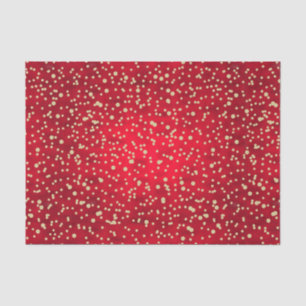 Red and Gold Confetti Christmas Pattern Tissue Paper