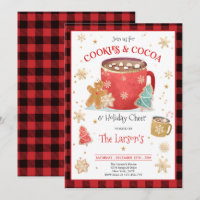 Red And Gold Cookies And Hot Cocoa Holiday Party