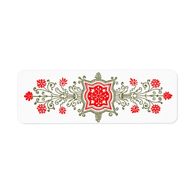 Red and Gold Daisy Etching Labels (Front)