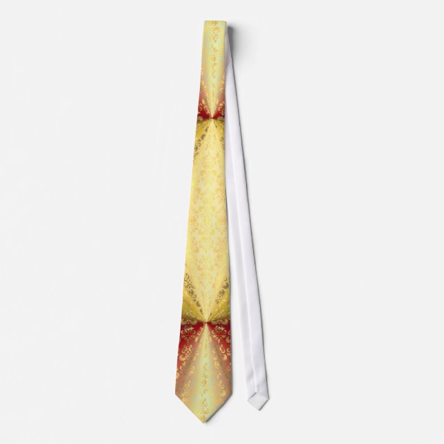 Red and gold damask tie (Front)