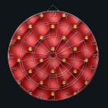 Red and Gold Diamond Tufted Leather Texture Luxury Dartboard<br><div class="desc">Red and Gold Diamond Tufted Leather Texture Luxury Golden Jewel Personalised Gift - You can also add your Text / Name / more - Make Your Special Gift - Resize and move or remove and add text / elements with Customisation tool ! Design by MIGNED. Please see my other projects...</div>