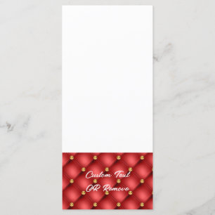 Red and Gold Diamonds Tufted Personalised Menu