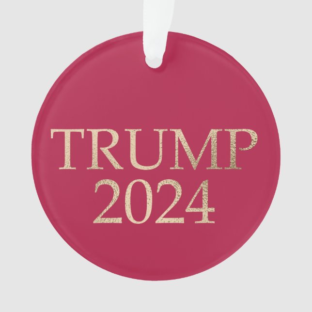Red and Gold Donald Trump 2024 Ornament (Front)