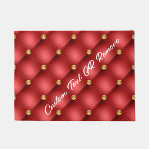 Red and Gold Doormat with Custom Text