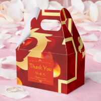 Red and Gold Dragon Wedding Gable Favour Box