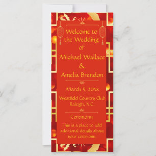 Red and Gold Dragon Wedding Program