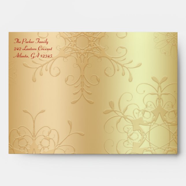 Red and Gold Envelope for 5"x7" Sizes (Front)