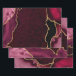 Red and Gold Faux Glitter Agate Wrapping Paper Sheet<br><div class="desc">These elegant and glamourous wrapping paper sheets are versatile and can be used for giving gifts or art and craft projects. It is ideal for any occasion such as birthdays, weddings, bridal showers, baby showers, anniversaries or general gifts. It features red marble agate on a distressed red background. The faux...</div>