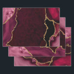 Red and Gold Faux Glitter Agate Wrapping Paper Sheet<br><div class="desc">These elegant and glamourous wrapping paper sheets are versatile and can be used for giving gifts or art and craft projects. It is ideal for any occasion such as birthdays, weddings, bridal showers, baby showers, anniversaries or general gifts. It features red marble agate on a distressed red background. The faux...</div>