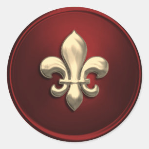 Red and Gold Fleur de Lis Envelope Seal