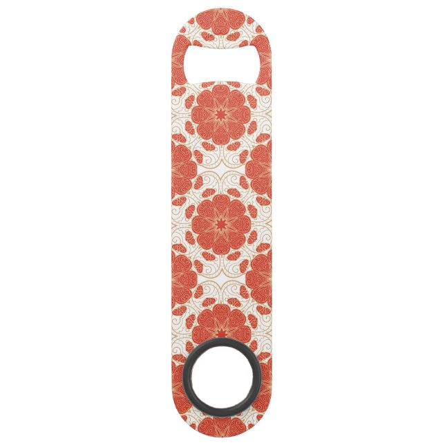 Red And Gold Floral Lace Pattern (Front)