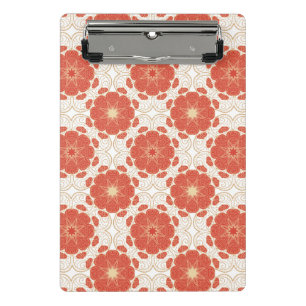 Red And Gold Floral Lace Pattern Mini Clipboard