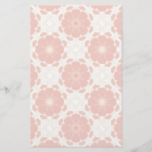 Red And Gold Floral Lace Pattern Stationery