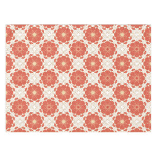 Red And Gold Floral Lace Pattern Tablecloth