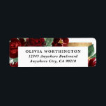Red and Gold Floral Rustic Elegant White Wedding<br><div class="desc">Design features watercolor peony and rose floral elements in shades of red and burgundy over eucalyptus botanical greenery. Template also features a printed gold coloured border at the top for an added elegant layout. The typography displays a modern layout with black text. View the collection link on this page to...</div>