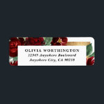 Red and Gold Floral Rustic Elegant White Wedding<br><div class="desc">Design features watercolor peony and rose floral elements in shades of red and burgundy over eucalyptus botanical greenery. Template also features a printed gold coloured border at the top for an added elegant layout. The typography displays a modern layout with black text. View the collection link on this page to...</div>