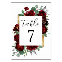 Red and Gold Floral Rustic Elegant White Wedding