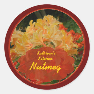 Red and Gold floral spice jar labels
