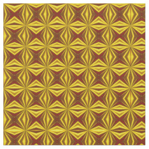 Red and Gold Foil Effect Checked Pattern Fabric