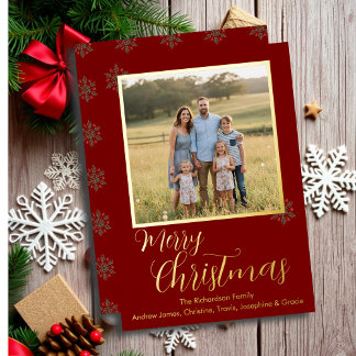 Red and Gold Foil Holiday Card