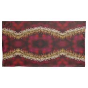 Red and gold geometric pattern large pattern pillowcase
