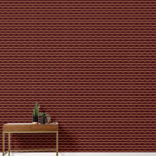 Red and gold geometric pattern tiny wallpaper