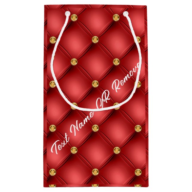 Red and Gold Gift Bag Personalised Text (Back)