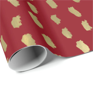 Red and Gold Glam Abstract Wrapping Paper