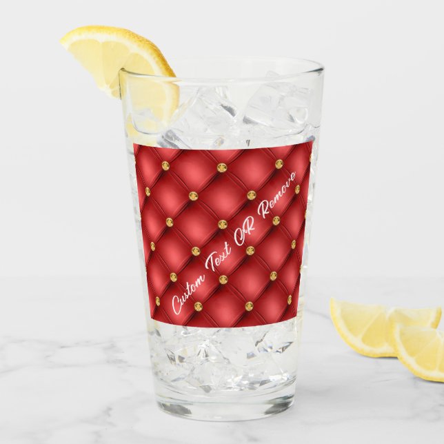 Red and Gold Glass Personalised Custom Text (Front Ice)