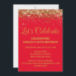 Red and Gold Glitter 30th Birthday Let's Celebrate Invitation<br><div class="desc">Red and Gold Glitter Invite,  30th Birthday Party invitation Thirty,  Let's celebrate digital Any Age,  Instant download Forty Fifty Sixty,  Personalised 21st 40th 50th 60th,  Elegant Milestone template Sweet 16,  Custom 18th Glam Golden Confetti,  Adult Calligraphy Modern Stylish script,  Chic trendy simple for her,  Bling 16th quinceanera 15th celebration</div>