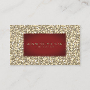 Red And Gold Glitter Business Card