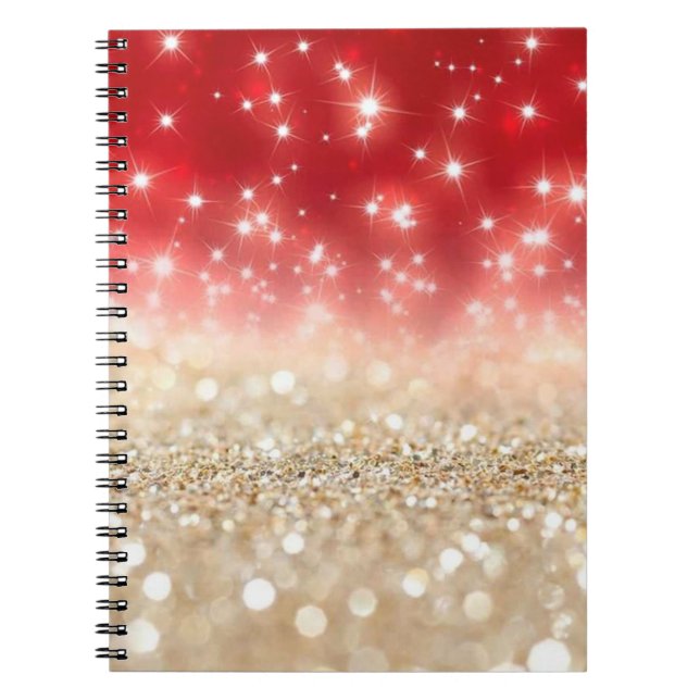 Red and Gold Glitter Notebook (Front)