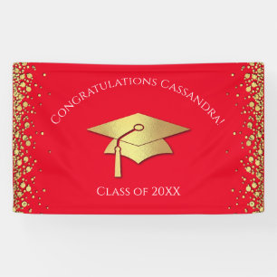 Red and Gold Graduation Banner
