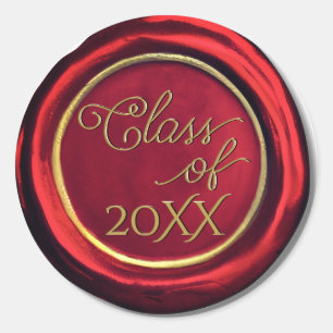    Red And Gold Graduation Class Wax Seal Stickers
