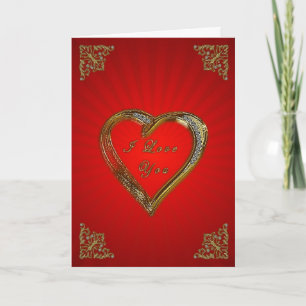 Red and Gold Heart Valentine's Day Card