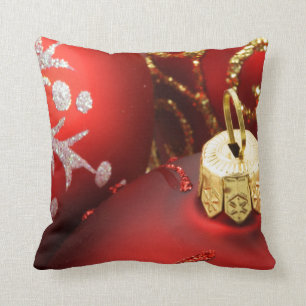Red and Gold Holiday Throw Pillows