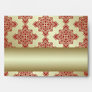 Red and Gold Indian Damask Wedding Envelope