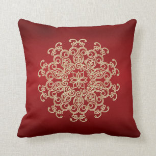 RED AND GOLD INDIAN STYLE CUSHION
