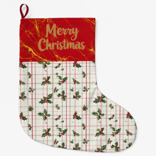 Red And Gold Large Christmas Stocking