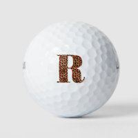 Red and Gold Leopard Glam Monogram R
