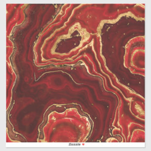Red and gold Liquid Marble Abstract