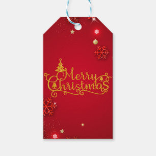 Red and Gold Luxury Christmas Gift Tags