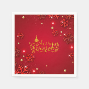 Red and Gold Luxury Christmas Napkin
