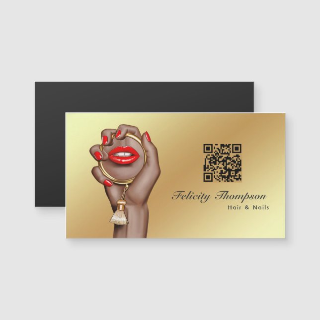 Red and Gold Makeup Artist QR Code (Front/Back)