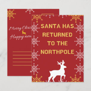 Red and Gold Merry Christmas And New Year 2023 Holiday Card