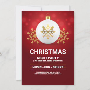 Red and Gold Modern Christmas Party, Christmas  Invitation