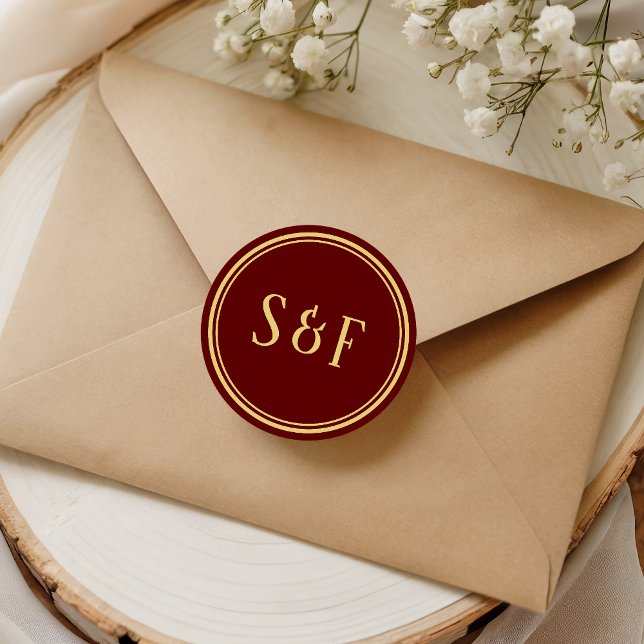 Red and Gold Monogram Envelope Seal (Creator Uploaded)