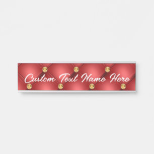 Red and Gold Name Door Sign Personalised