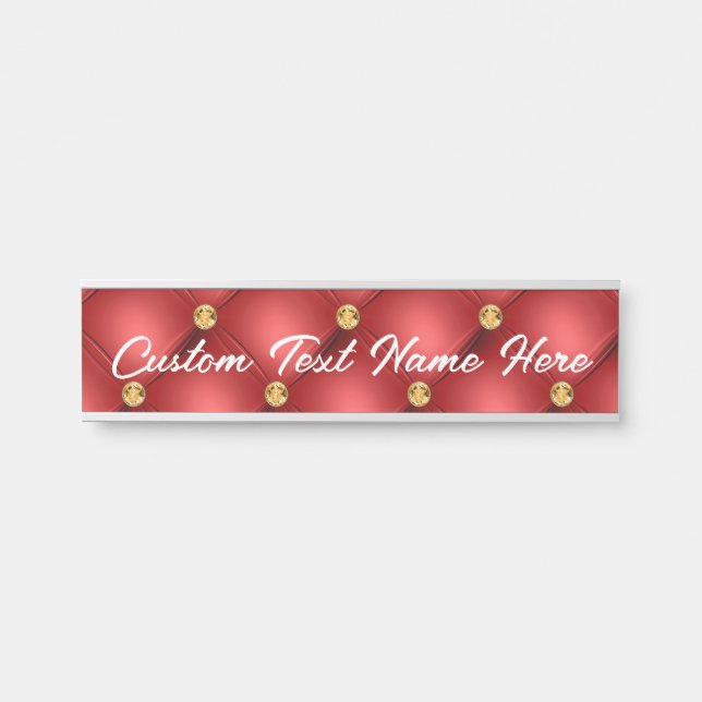 Red and Gold Name Door Sign Personalised (Front)